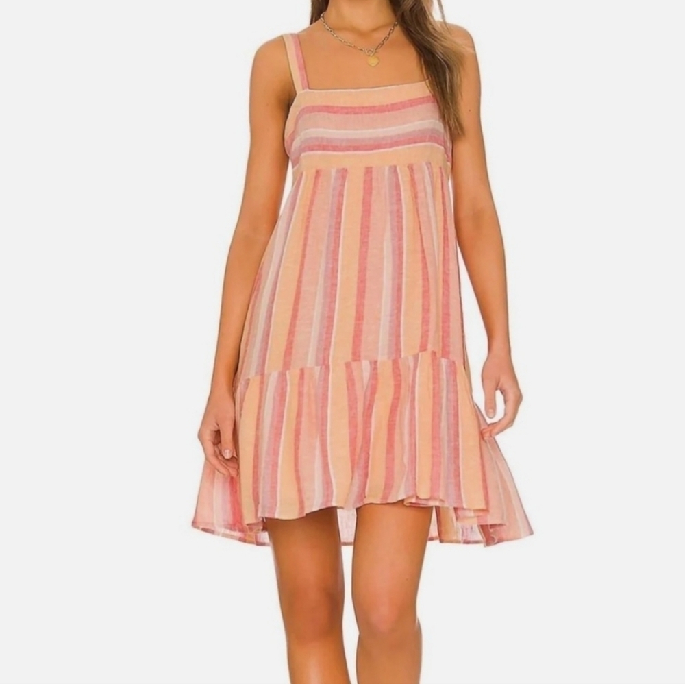 Striped Pink & Peach Sundress - Women